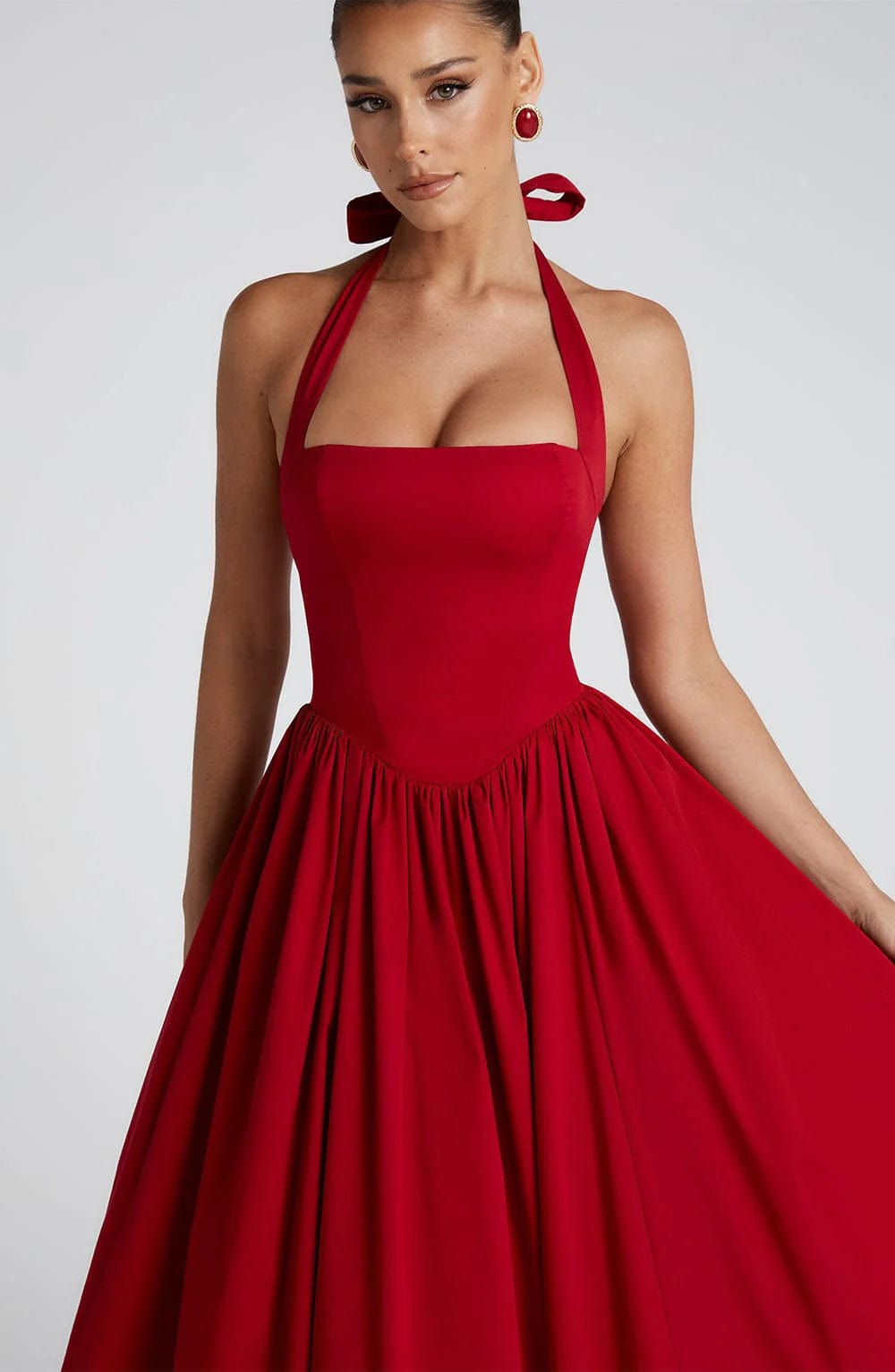 Elisabetta – Boned Lace-Up Midi Dress
