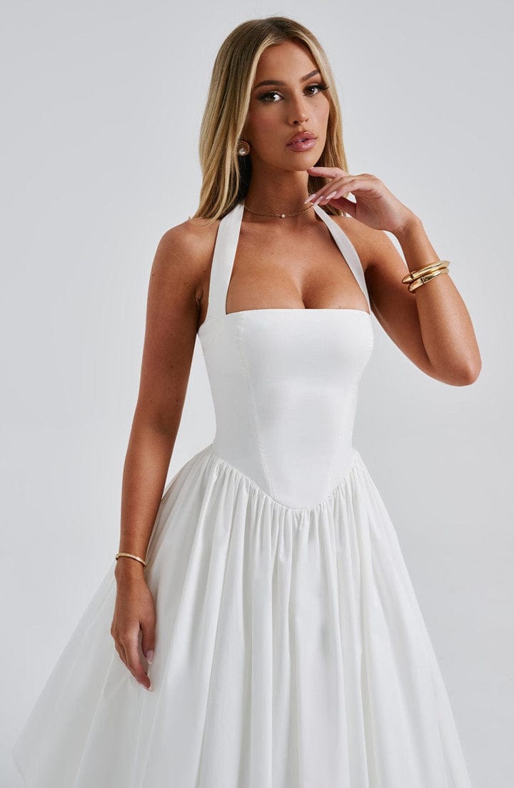 Elisabetta – Boned Lace-Up Midi Dress