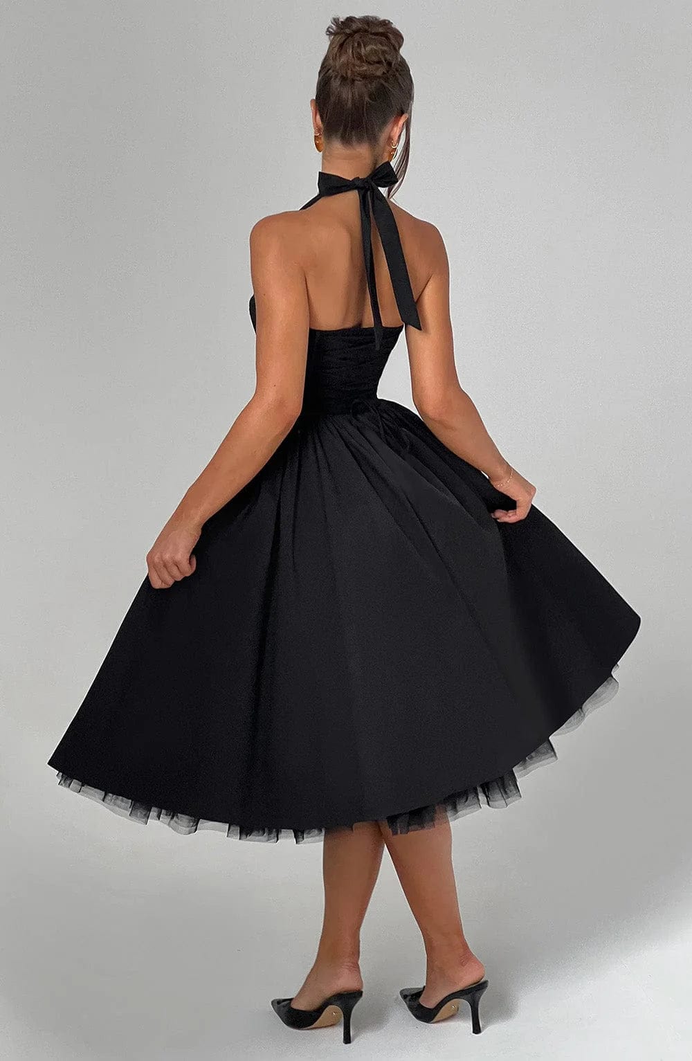 Elisabetta – Boned Lace-Up Midi Dress