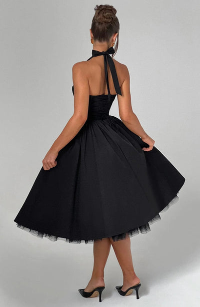 Elisabetta – Boned Lace-Up Midi Dress