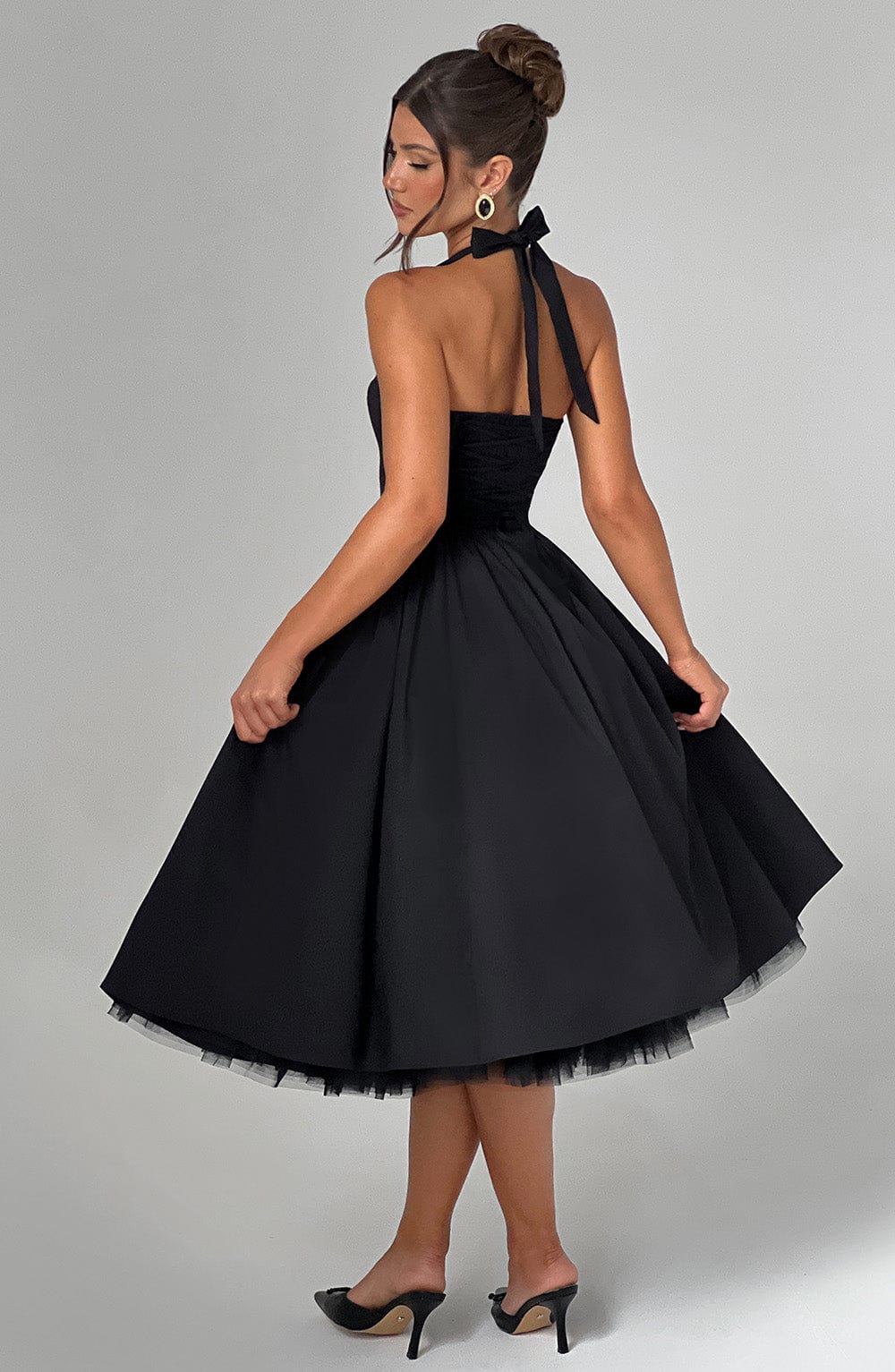Elisabetta – Boned Lace-Up Midi Dress