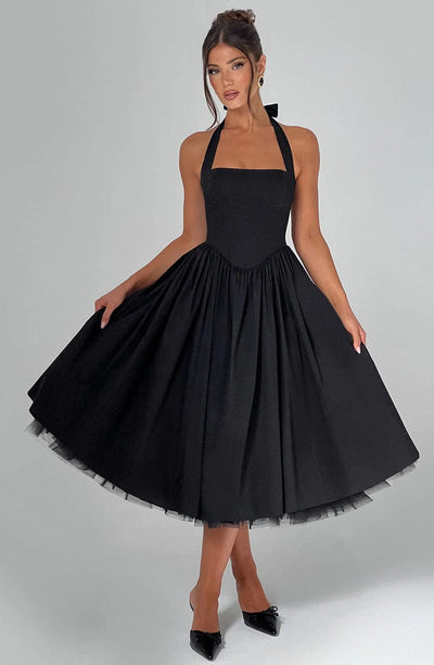 Elisabetta – Boned Lace-Up Midi Dress