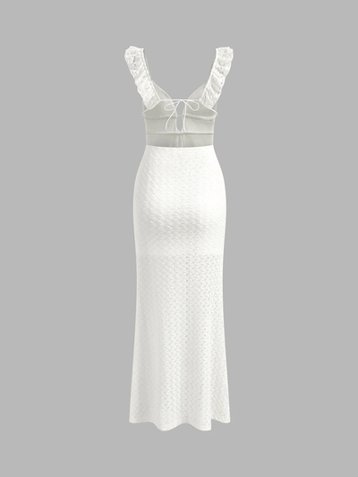 Emilia - Deep V-Neck Woven Maxi Dress