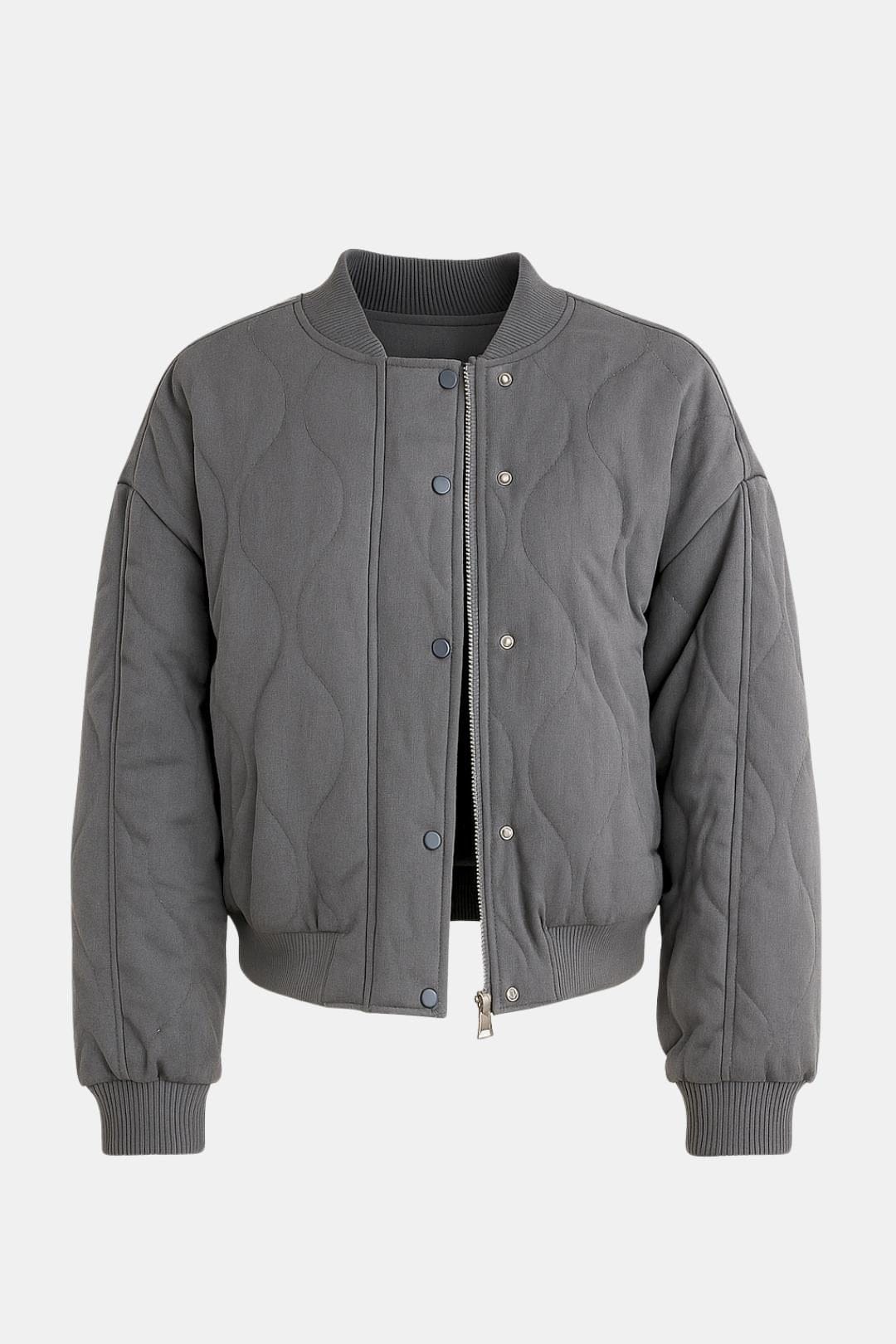 Evangeline – Quilted Oversized Bomber Jacket