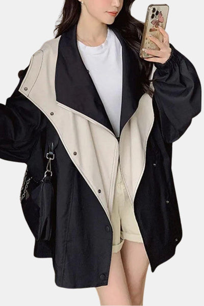 Fiore –  Waterproof Hooded Drawcord Waist Windbreaker Jacket