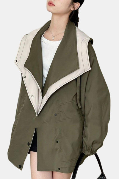 Fiore –  Waterproof Hooded Drawcord Waist Windbreaker Jacket