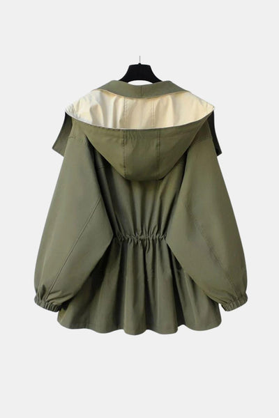 Fiore –  Waterproof Hooded Drawcord Waist Windbreaker Jacket