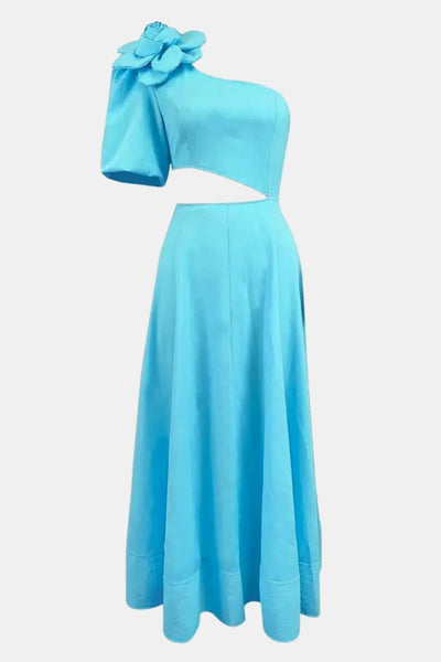 Fioretta – Flower Cut-Out One-Shoulder Midi Dress