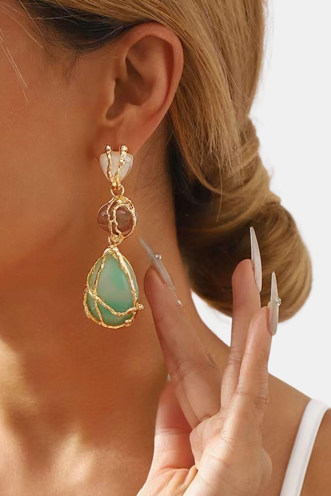 Florie – Multi Gemstone Dangle Earrings