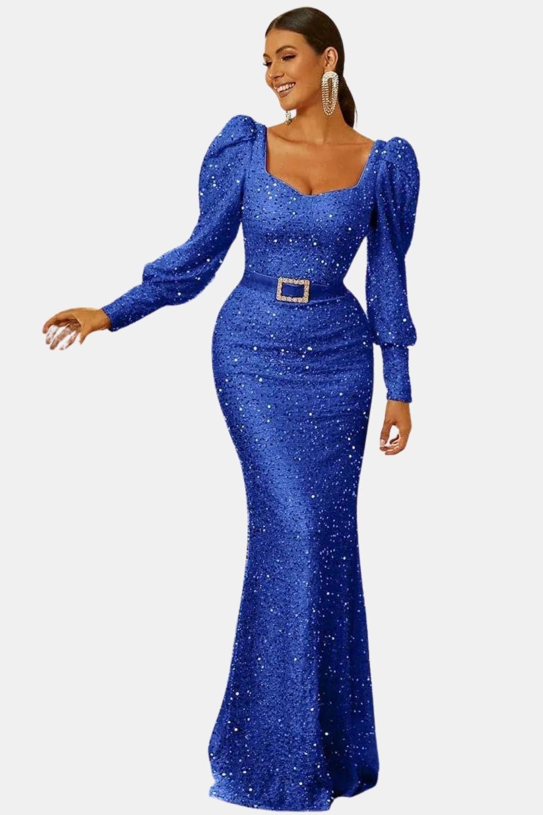 France - Sweetheart Neck Sequin Mermaid Evening Dress