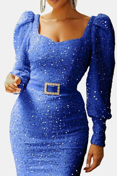 France - Sweetheart Neck Sequin Mermaid Evening Dress