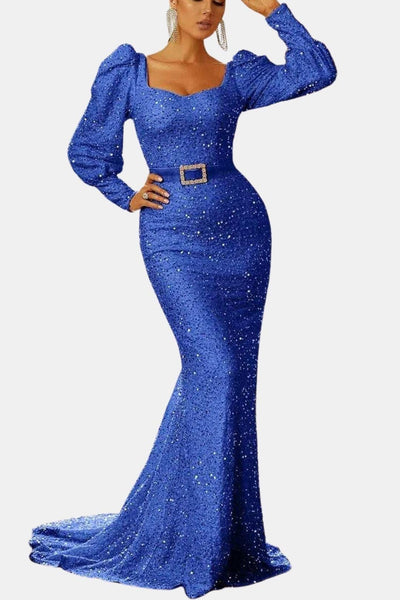 France - Sweetheart Neck Sequin Mermaid Evening Dress