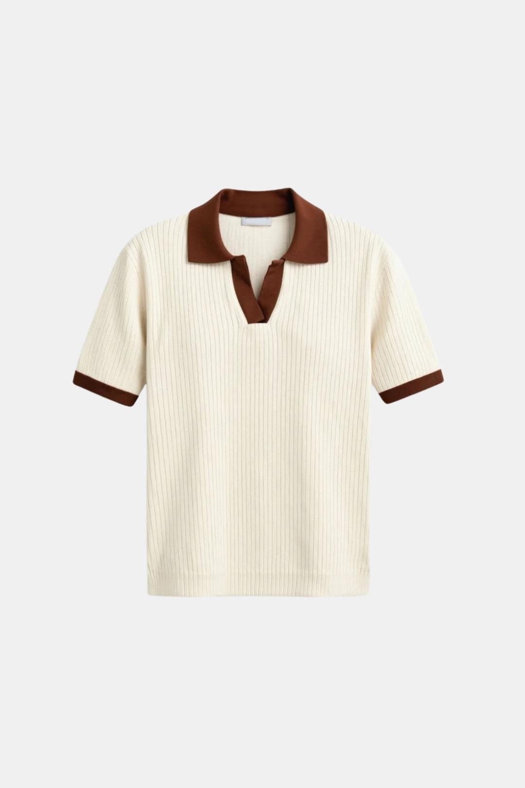 Francesca – Notched Collar Polo Top