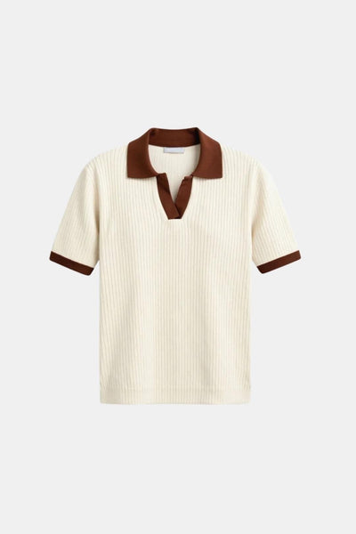 Francesca – Notched Collar Polo Top