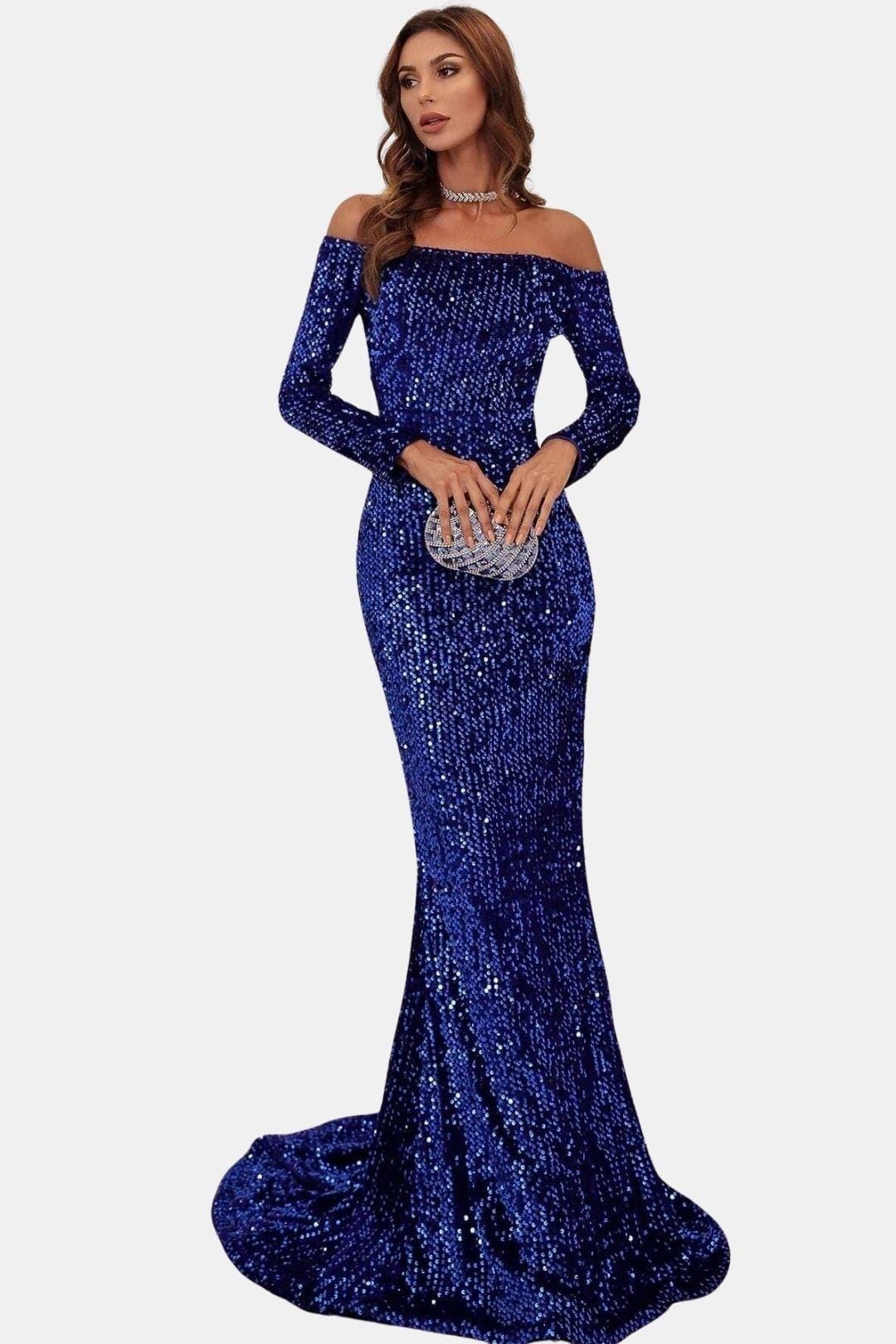 Gabby - Off-Shoulder Sequin Mermaid Evening Dress