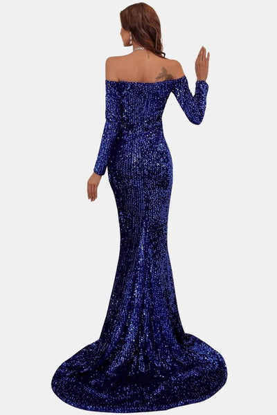 Gabby - Off-Shoulder Sequin Mermaid Evening Dress