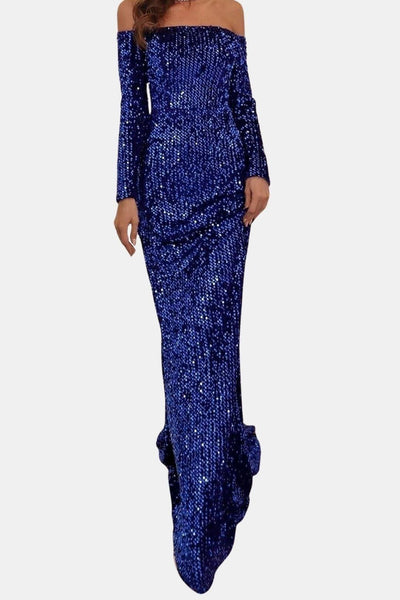 Gabby - Off-Shoulder Sequin Mermaid Evening Dress