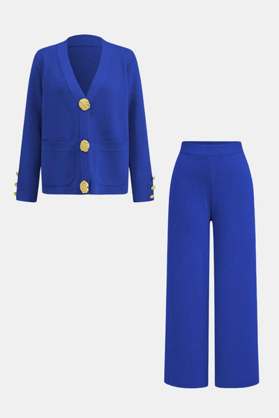 Giorgia - Knit Cardigan & Wide-Leg Pants Set