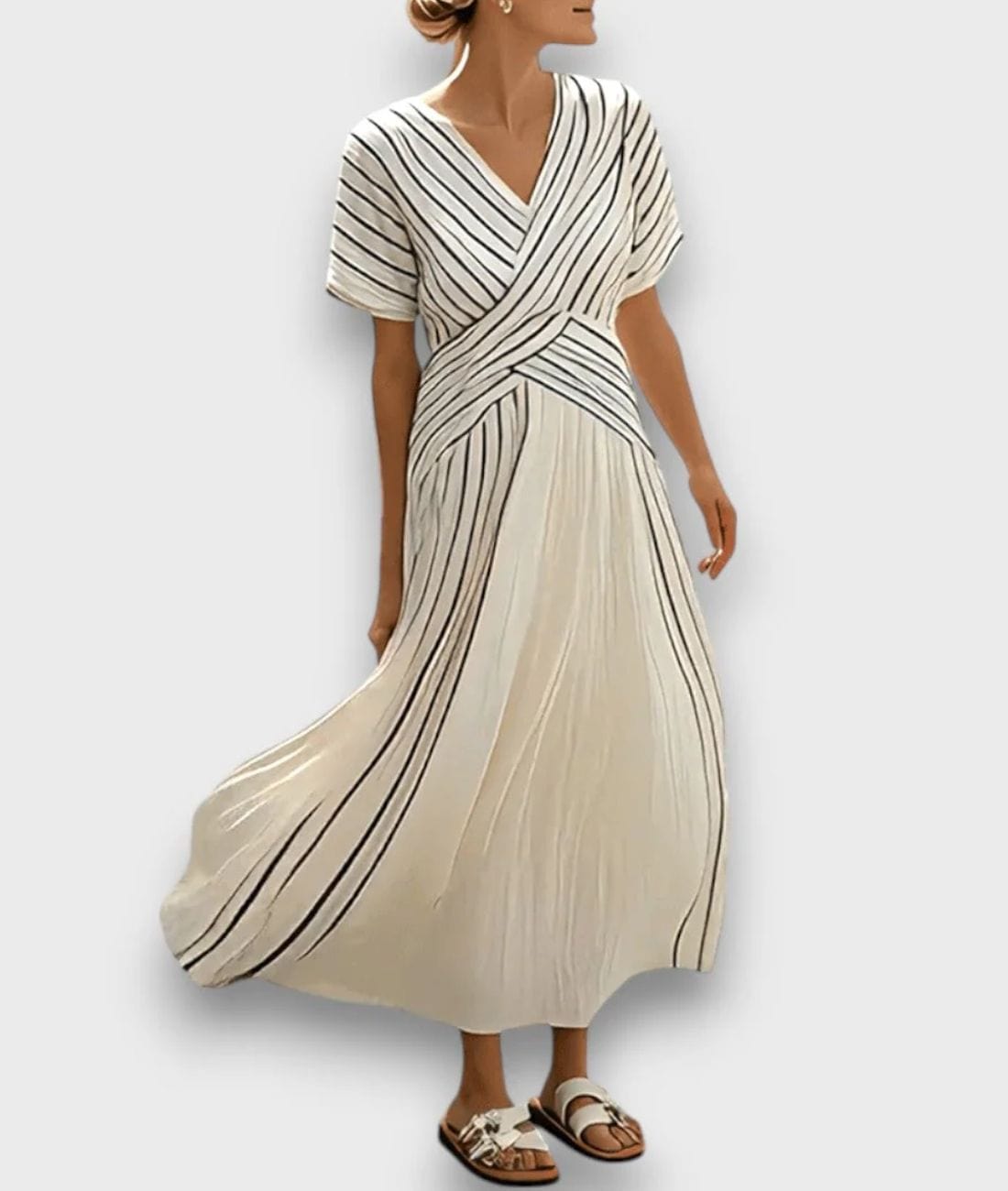 Greta - V-Neck Maxi Dress In White