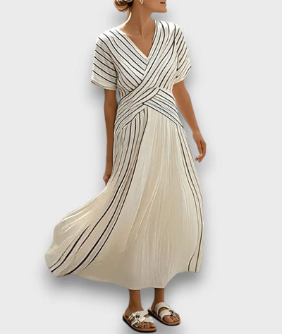 Greta - V-Neck Maxi Dress In White