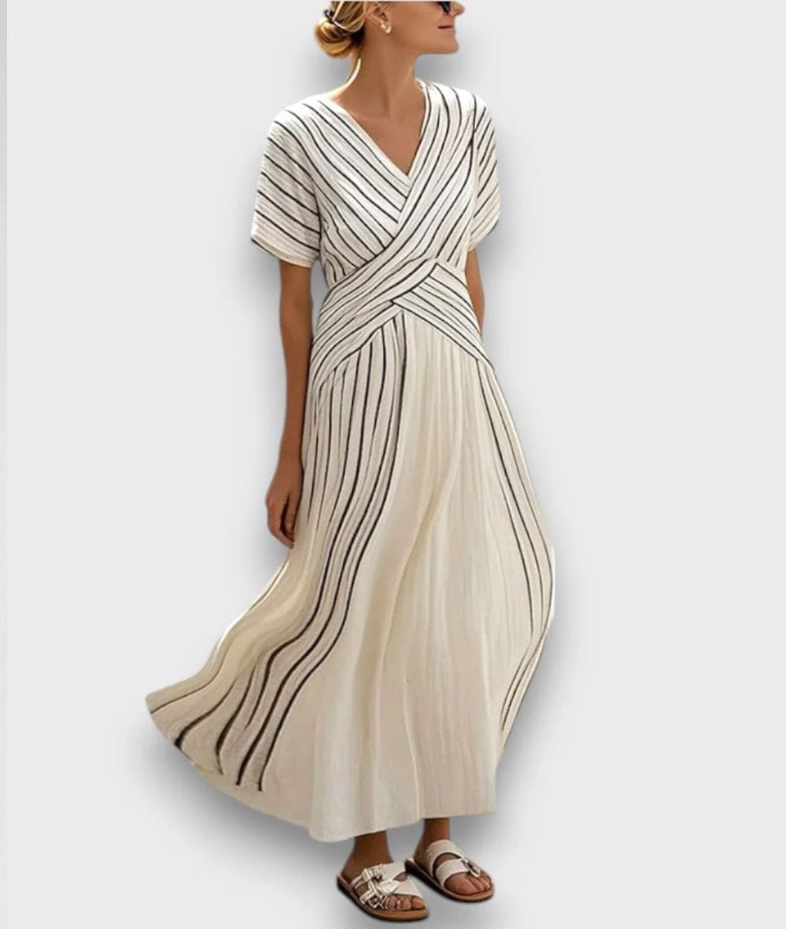 Greta - V-Neck Maxi Dress In White