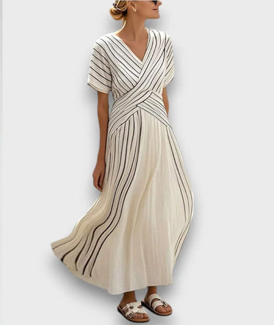 Greta - V-Neck Maxi Dress In White