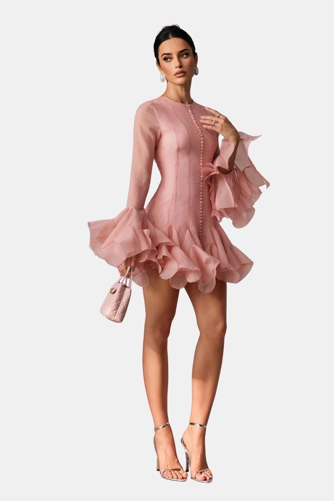 Guila - Sheer Flared Mini Dress