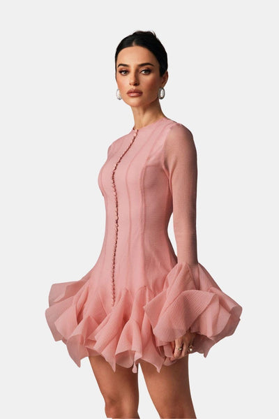 Guila - Sheer Flared Mini Dress