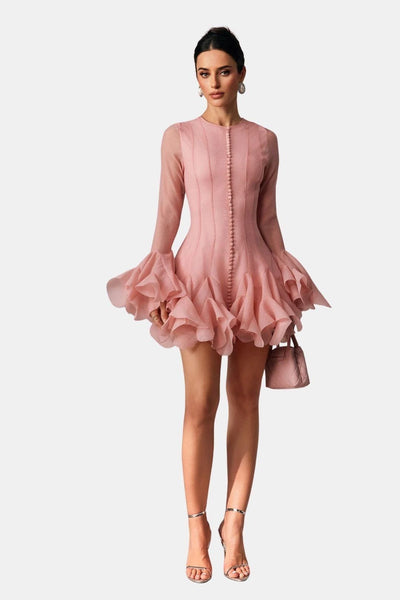 Guila - Sheer Flared Mini Dress