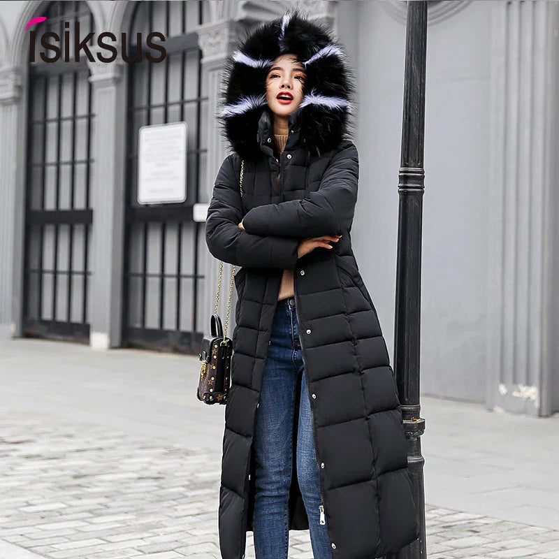 Longline Hooded Puffer Coat | Faux Fur Trim | Winter Warmth