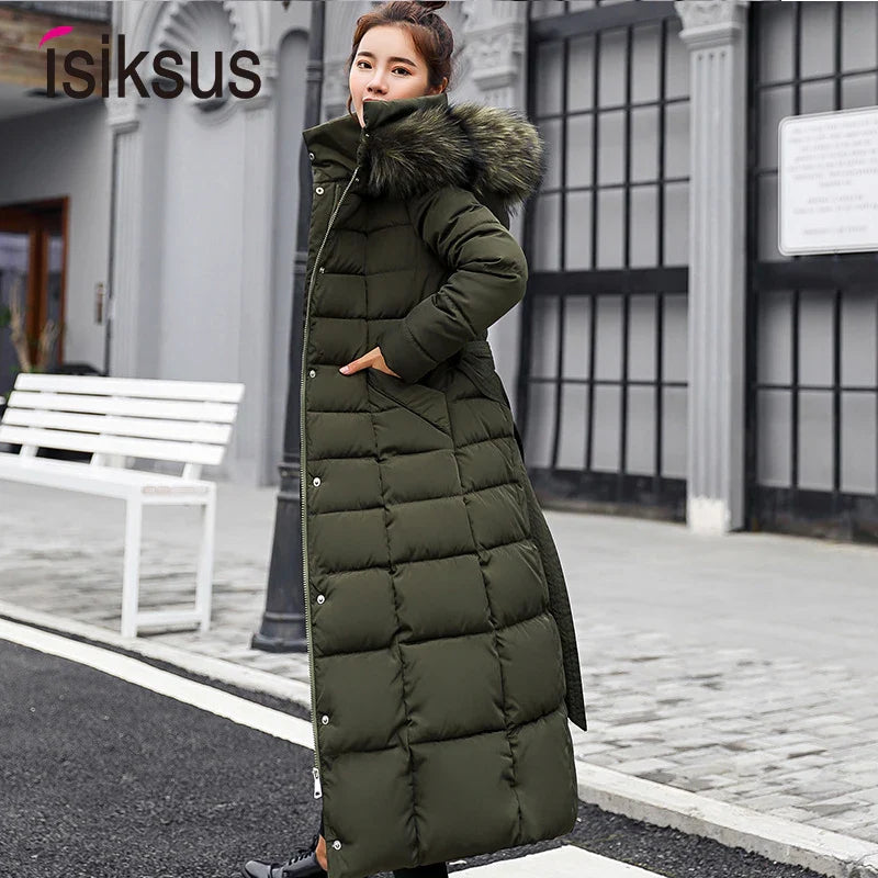 Longline Hooded Puffer Coat | Faux Fur Trim | Winter Warmth