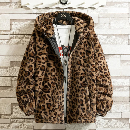 Leopard Faux Fur Jacket | Oversized Hooded | Bold and Warm