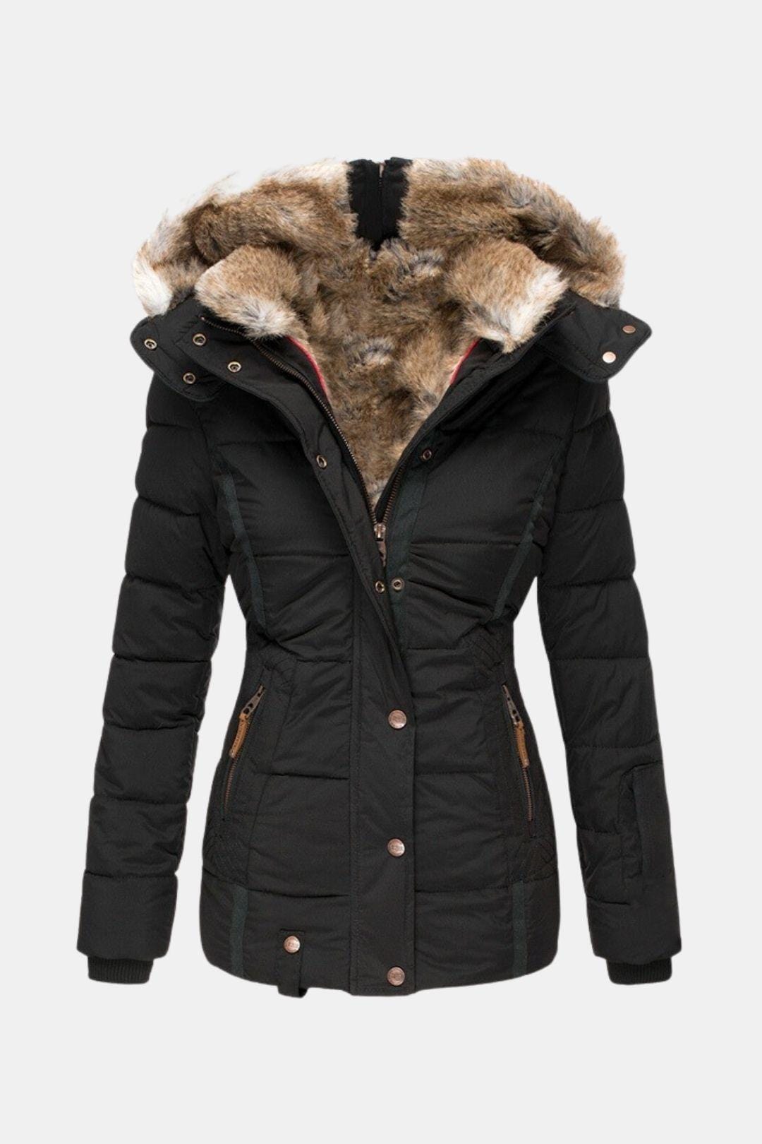 Hera – Luxurious Fur-Lined Winter Coat with Hood