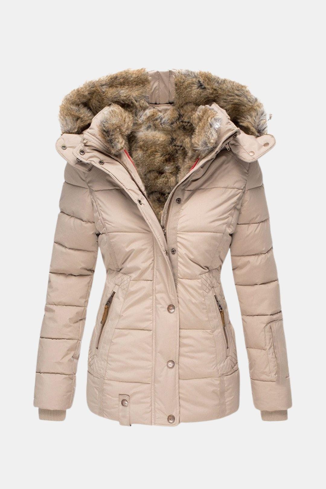Hera – Luxurious Fur-Lined Winter Coat with Hood