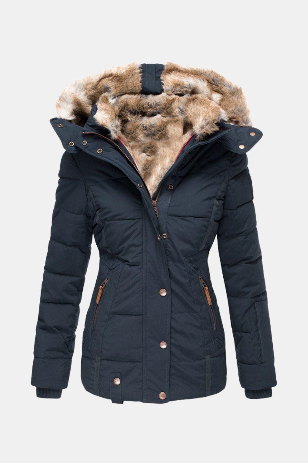 Hera – Luxurious Fur-Lined Winter Coat with Hood