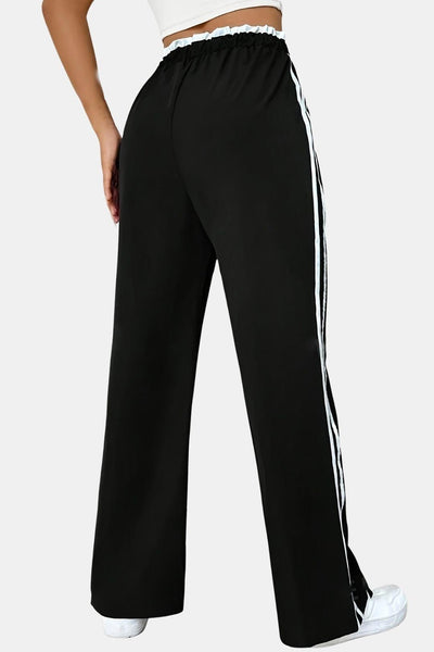 Iris – Elegant Straight Trousers with Side Stripes