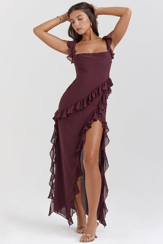 Carmela – Ruffle-Sleeve Maxi Dress
