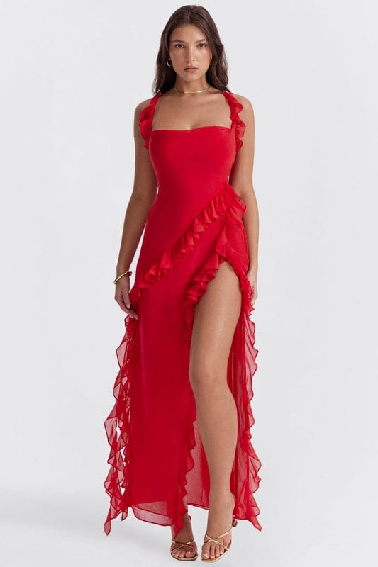 Carmela – Ruffle-Sleeve Maxi Dress