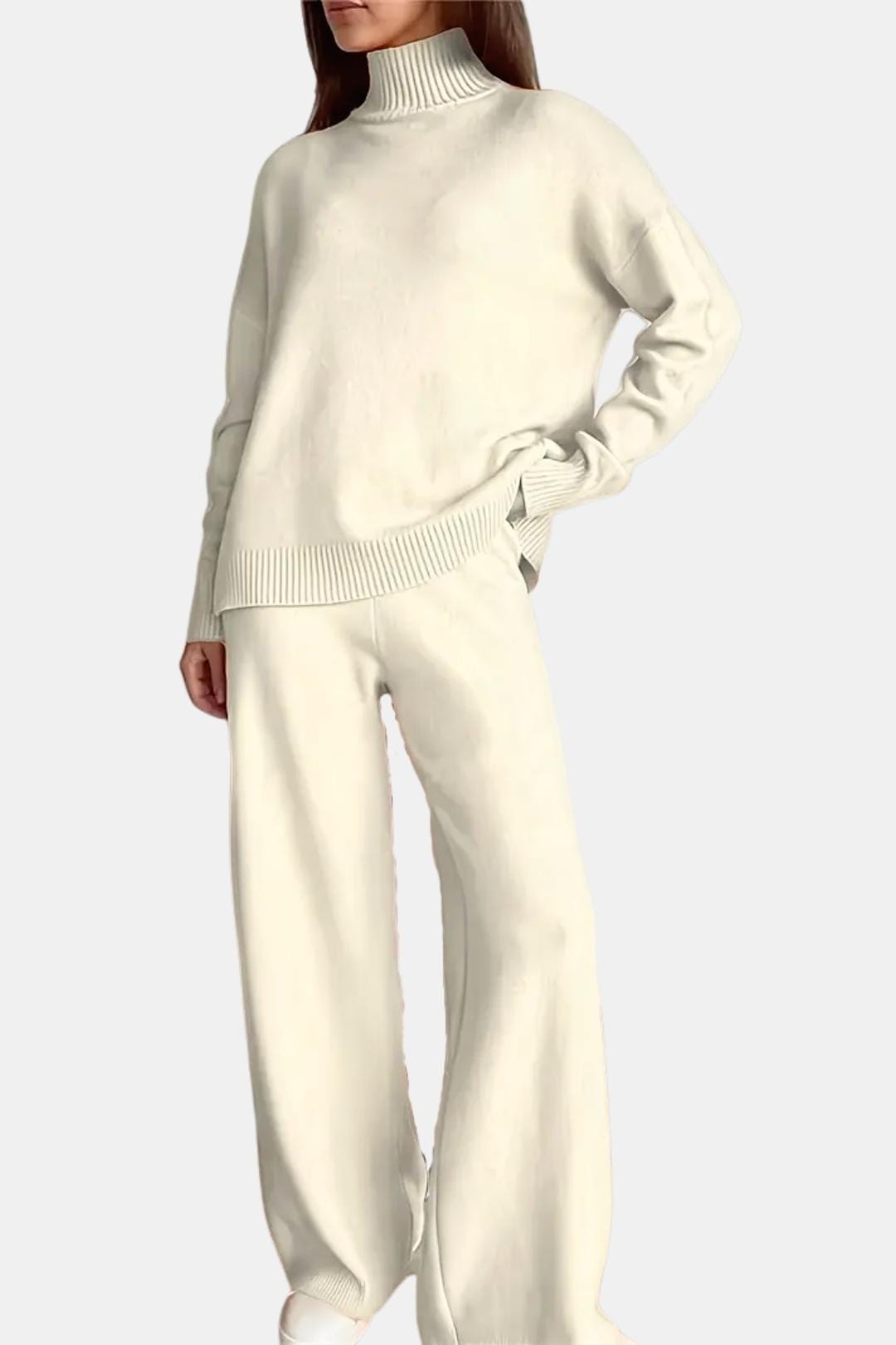 Isalina – Solid Colour Turtleneck Knit Set