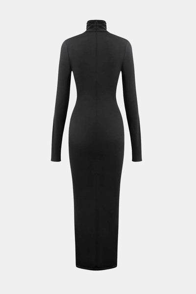 Josephine – Wrap Ruched High Neck Maxi Dress