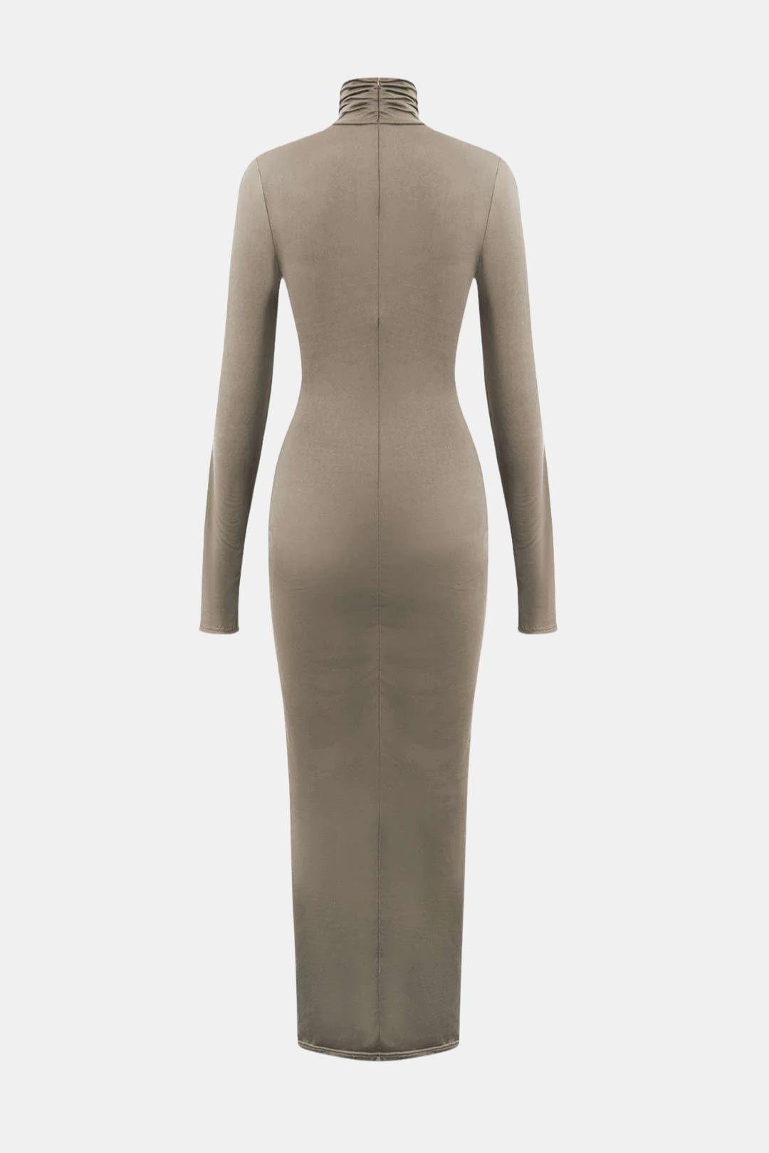 Josephine – Wrap Ruched High Neck Maxi Dress