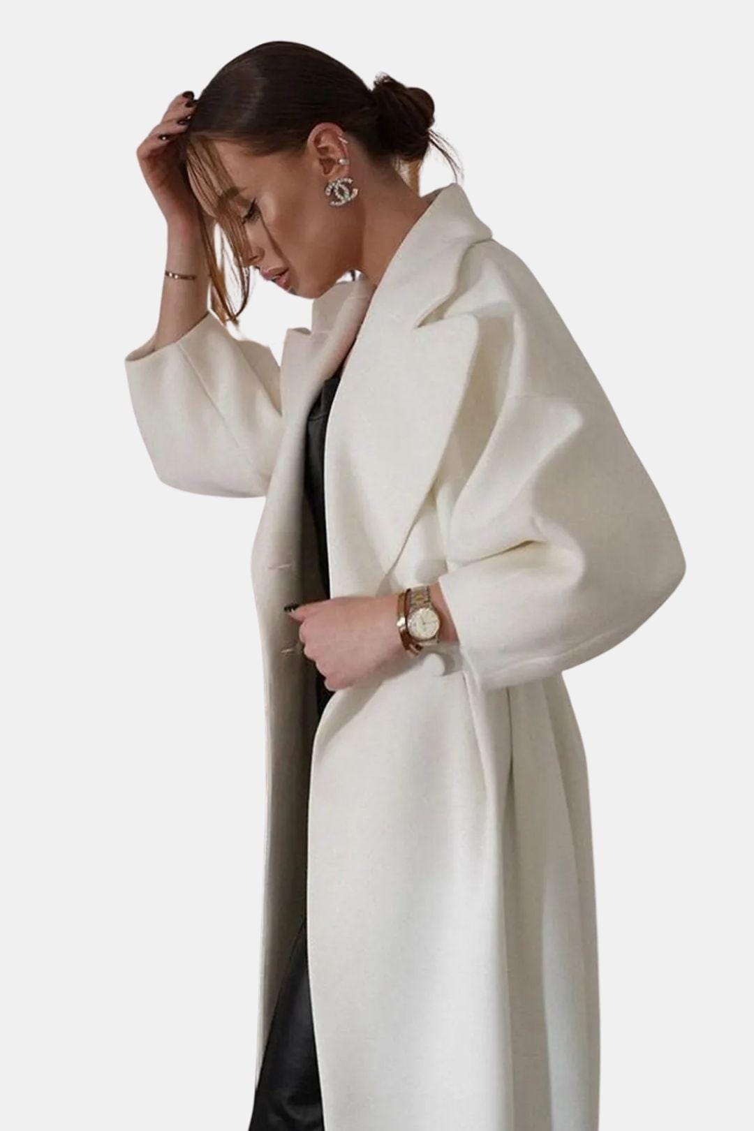 Josie – Double-Breasted Lantern Sleeve Maxi Coat