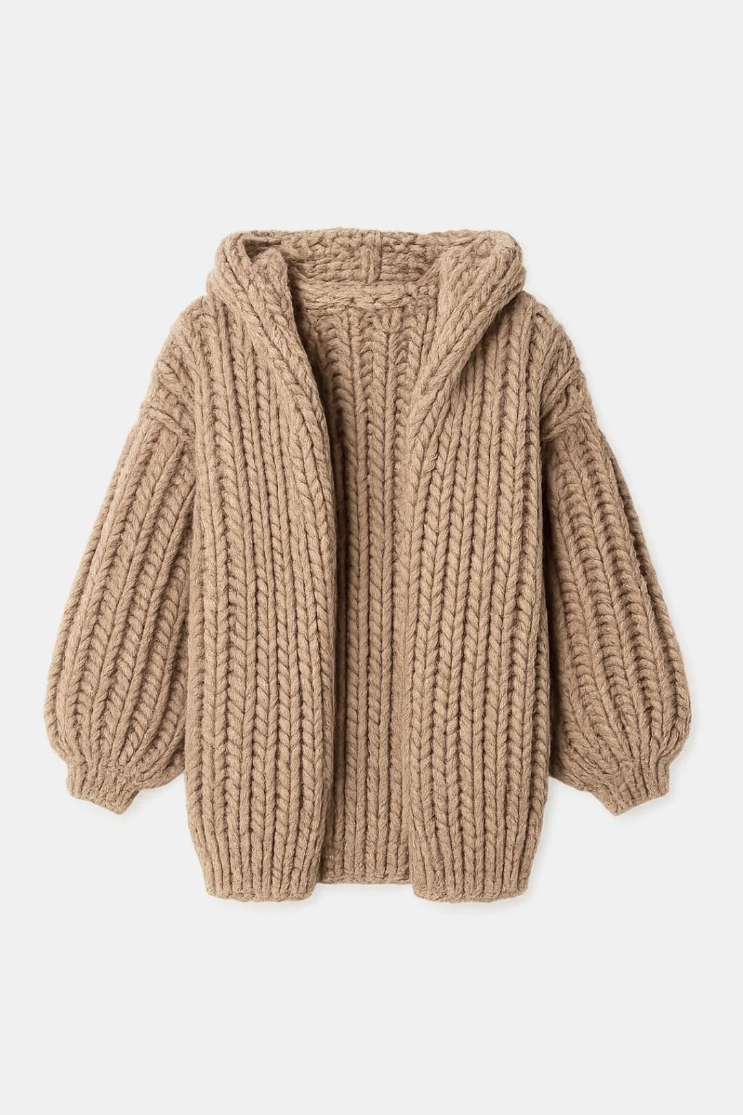 Journee – Long Sleeve Chunky Knit Hooded Cardigan