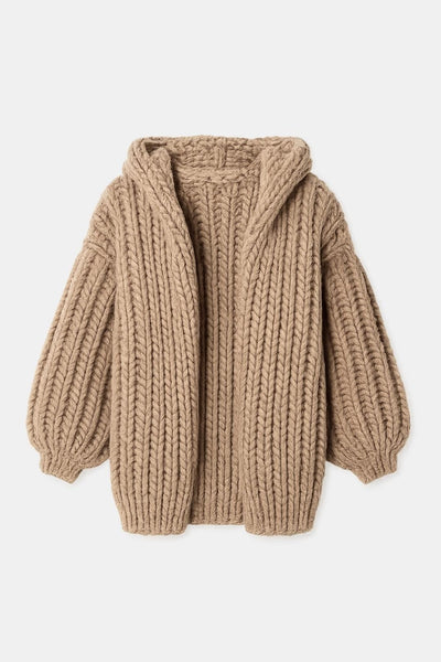 Journee – Long Sleeve Chunky Knit Hooded Cardigan