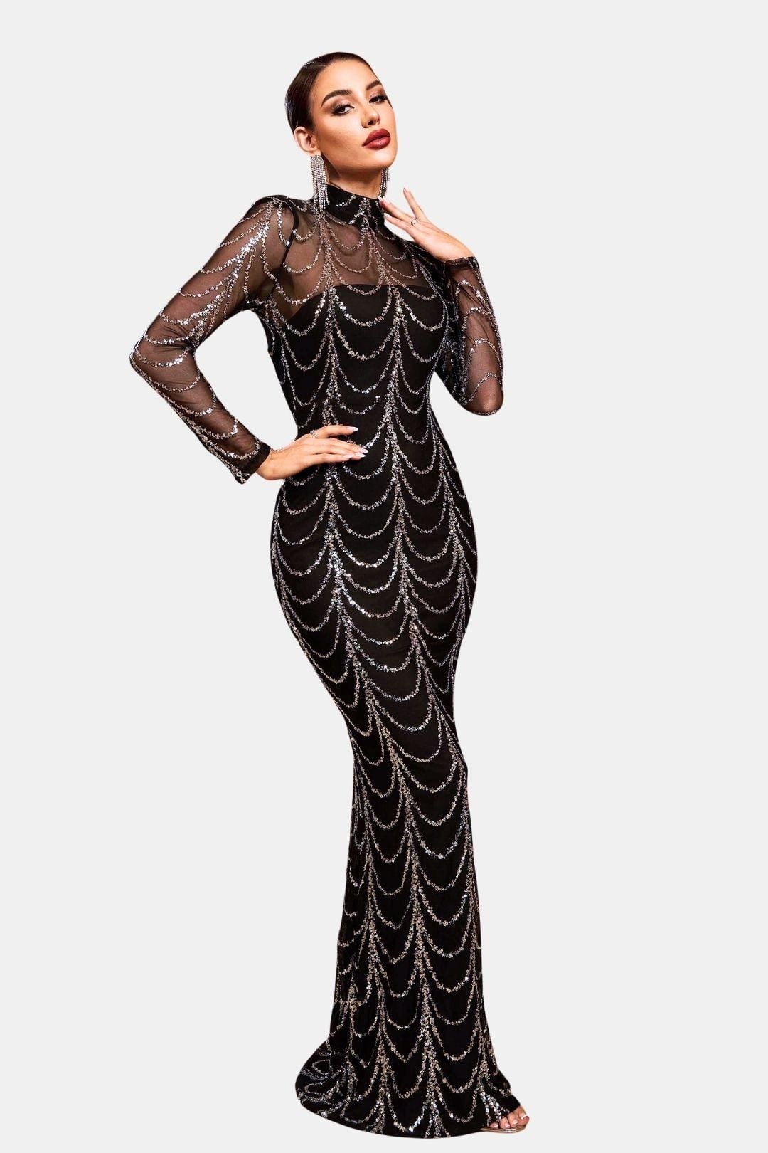 Joyce - See-through Ripple Cocktail Dress