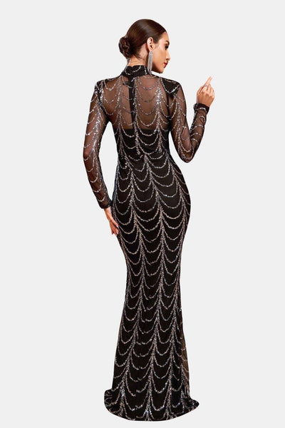 Joyce - See-through Ripple Cocktail Dress
