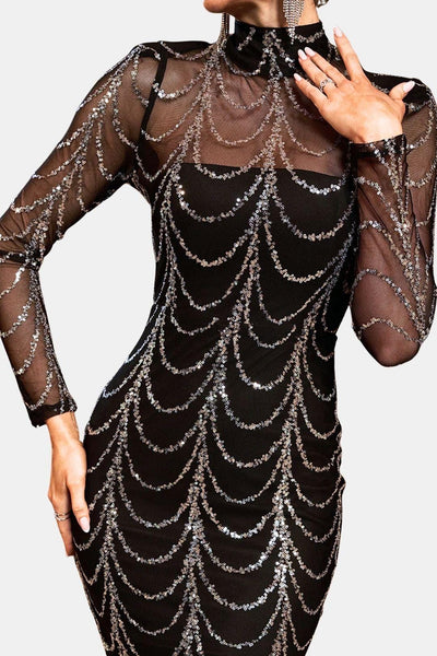 Joyce - See-through Ripple Cocktail Dress