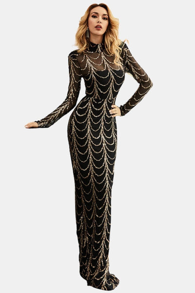Joyce - See-through Ripple Cocktail Dress