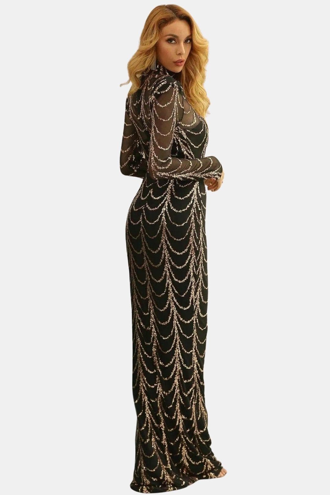 Joyce - See-through Ripple Cocktail Dress