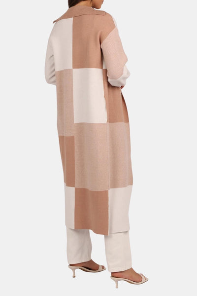 Kaylee – Large Check Long Cardigan